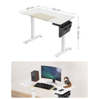 SIT STEIL TECHTECH DECK - Computertabelle - Höhe einstellbar - mit Rädern - 120 cm x 60 cm - Weiß