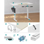 SIT STEIL TECHTECH DECK - Computertabelle - Höhe einstellbar - mit Rädern - 120 cm x 60 cm - Weiß