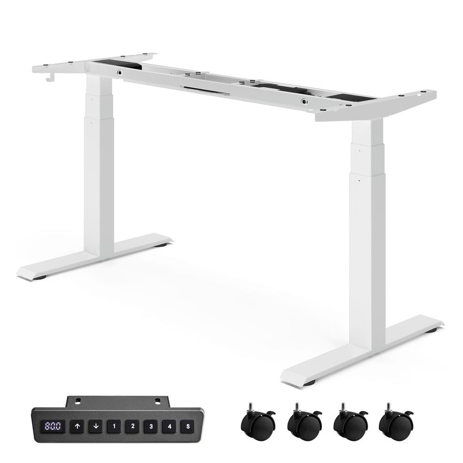 Höhenverstellbarer Schreibtisch – mit Speicherfunktion – mit Rollen