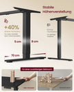 Bureau - In Hoogte Verstelbaar met Geheugenfunctie - Zit-Sta - Inktzwart en zwart - 180 x 80 x (72-120) cm