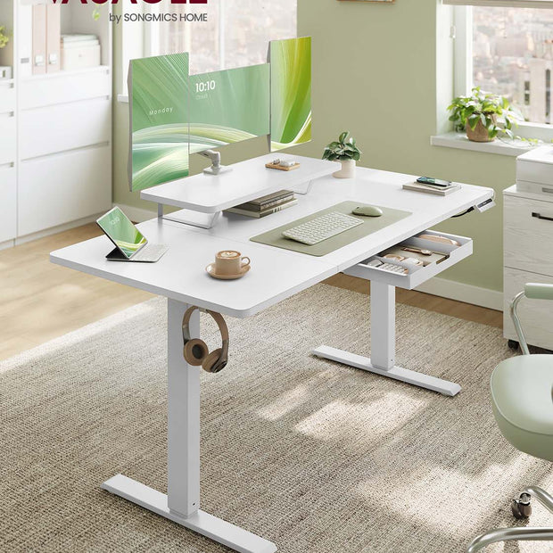 Elektrisch Bureau (Zit-Sta) - 140 x 70 cm - In hoogte Verstelbaar (72-120cm) - Memoriefunctie - USB C aansluiting