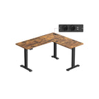 Eckschreibtisch – elektrisch höhenverstellbar – mit Ladestation