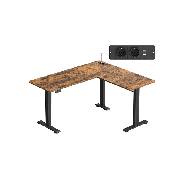 Eckschreibtisch – elektrisch höhenverstellbar – mit Ladestation
