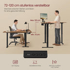 Eckschreibtisch – elektrisch höhenverstellbar – mit Ladestation