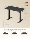 Elektrisch Zit-Sta Bureau – 100 x 60 cm – 4 Geheugenstanden – Zitherinnering – Zwart