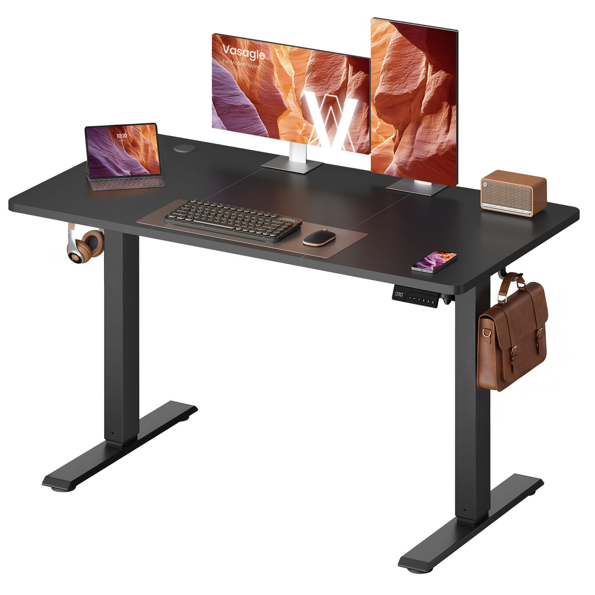 Bureau - In Hoogte Verstelbaar met Geheugenfunctie - Zit-Sta - Vintagebruin - 120 x 60 x (72-120) cm