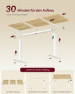Elektrisch Zit-Sta Bureau – 140 x 60 cm – 4 Geheugenstanden – Zitherinnering – Eiken