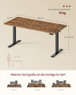 Bureau - In Hoogte Verstelbaar met Geheugenfunctie - Zit-Sta - Vintagebruin - 160 x 70 x (72-120) cm
