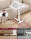 Laptoptafel op Wieltjes – Pneumatisch In Hoogte Verstelbaar – Kantelbaar – 70 x 40 cm – Wolkwit