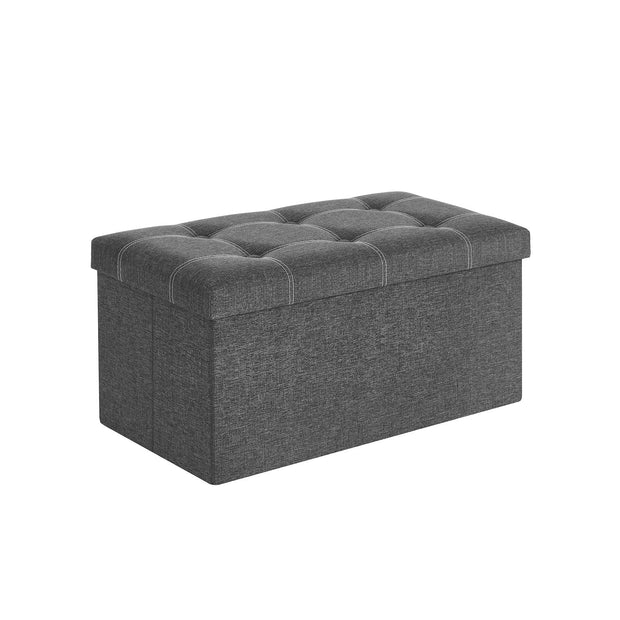 Sofa mit Stauraum - Sitzbox - faltbar - 76 x 38 x 38 cm - dunkelgrau