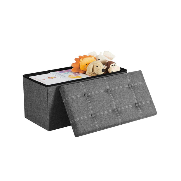 Sofa mit Stauraum - Sitzbox - faltbar - 76 x 38 x 38 cm - dunkelgrau