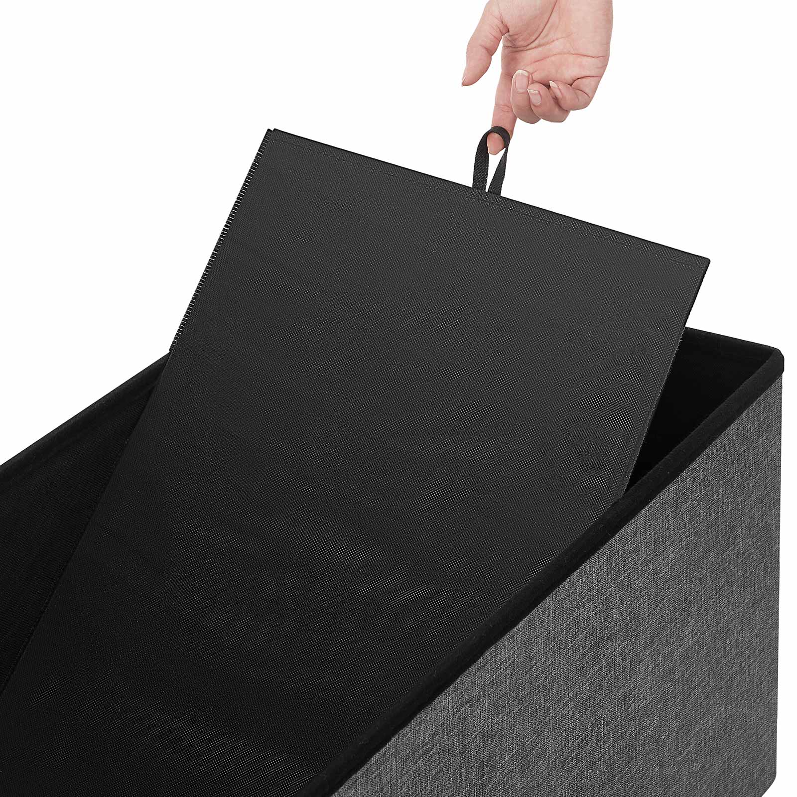 Sofa mit Stauraum - Sitzbox - faltbar - 76 x 38 x 38 cm - dunkelgrau