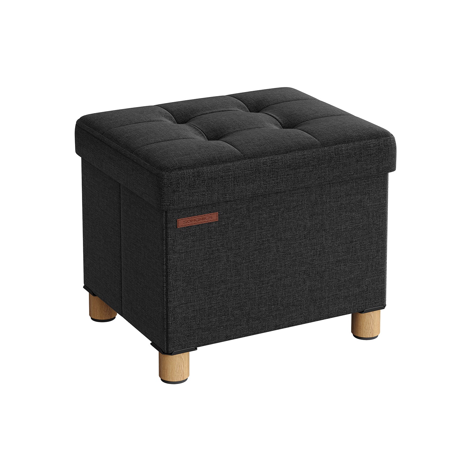 Bank - faltbar - mit Speicherplatz - 32 × 40 × 33,5 cm - schwarz