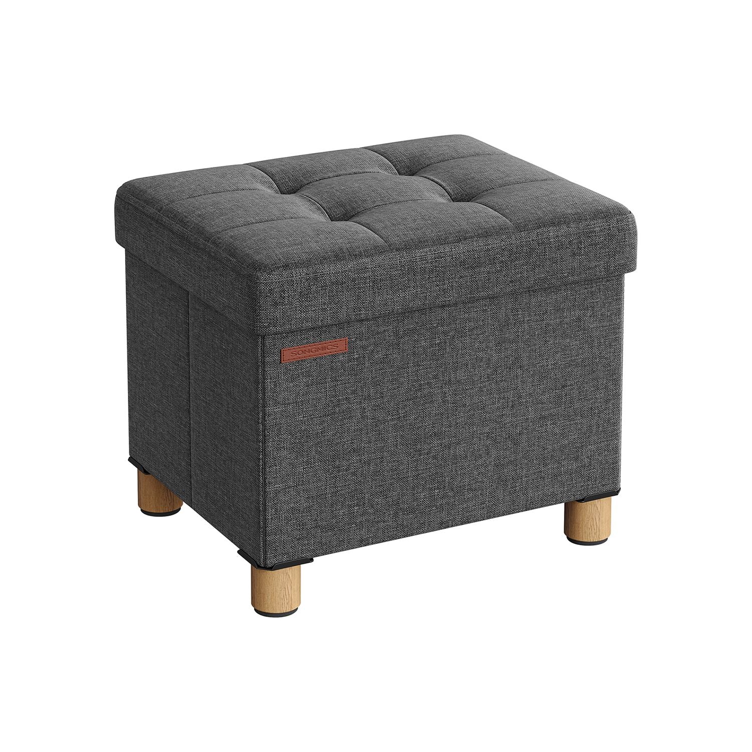 Bank - faltbar - mit Speicherplatz - 32 × 40 × 33,5 cm - dunkelgrau