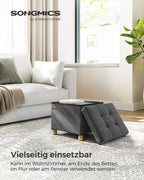 Bank - faltbar - mit Speicherplatz - 32 × 40 × 33,5 cm - dunkelgrau