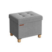 Pouf - mit Stauraum - Holzbeine - Sitzkasten - Beige