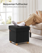 Bank - faltbar - mit Speicherplatz - 38 × 38 × 40 cm - schwarz