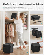 Bank - faltbar - mit Speicherplatz - 38 × 38 × 40 cm - schwarz