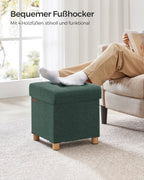 Bank - faltbar - mit Speicherplatz - 38 × 38 × 40 cm - Vintage Green