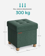 Bank - faltbar - mit Speicherplatz - 38 × 38 × 40 cm - Vintage Green