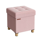 Pouf - mit Stauraum - Holzbeine - Sitzkasten - Beige