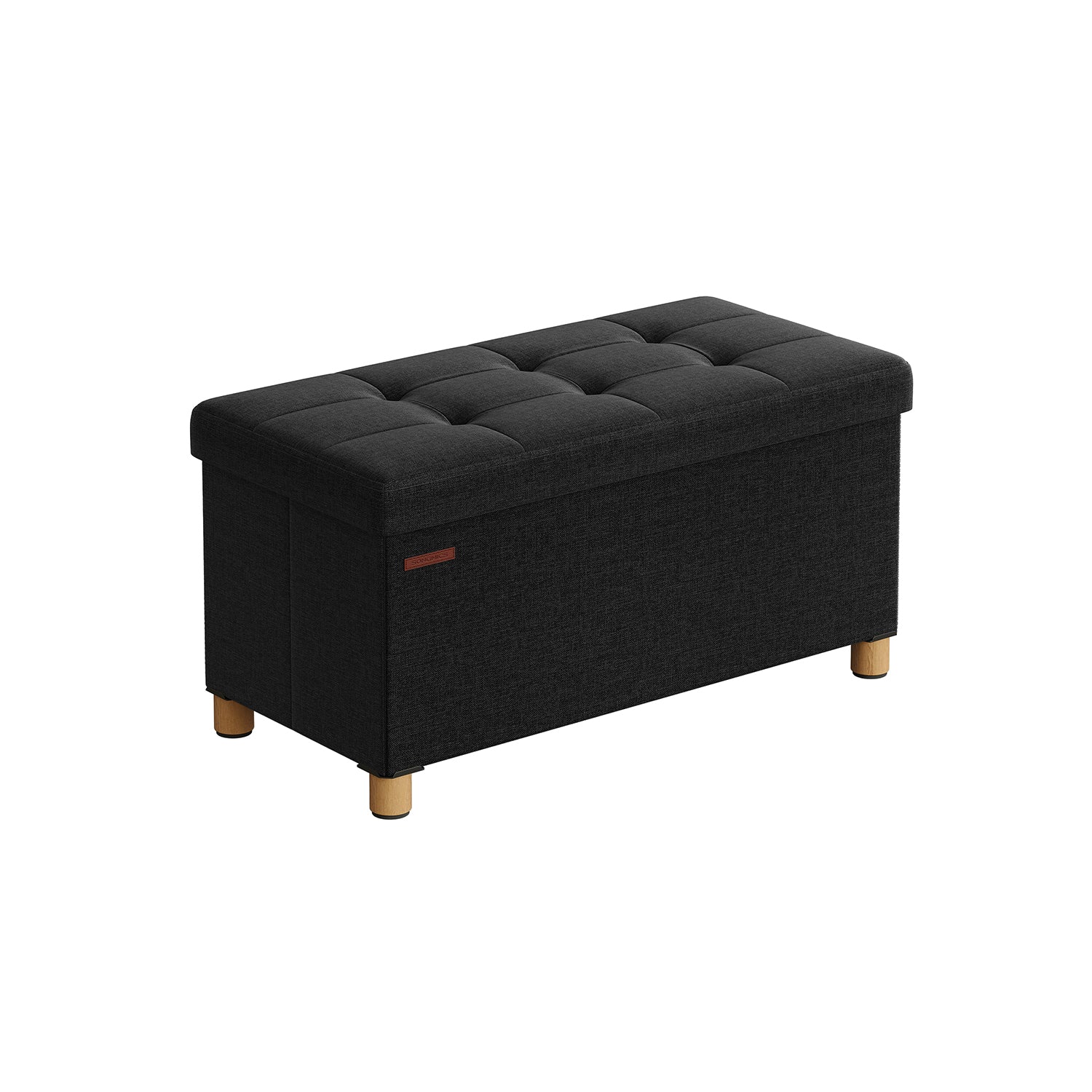 Bank - faltbar - mit Speicherplatz - 38 × 76 × 40 cm - schwarz