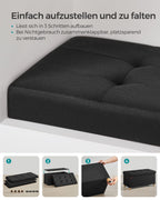 Bank - faltbar - mit Speicherplatz - 38 × 76 × 40 cm - schwarz