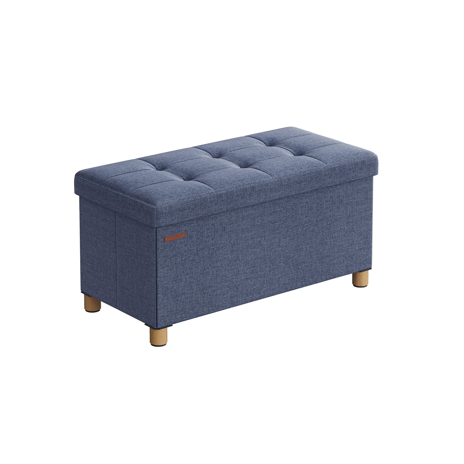 Bank - faltbar - mit Speicherplatz - 38 × 76 × 40 cm - helles Denimblau