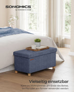 Bank - faltbar - mit Speicherplatz - 38 × 76 × 40 cm - helles Denimblau