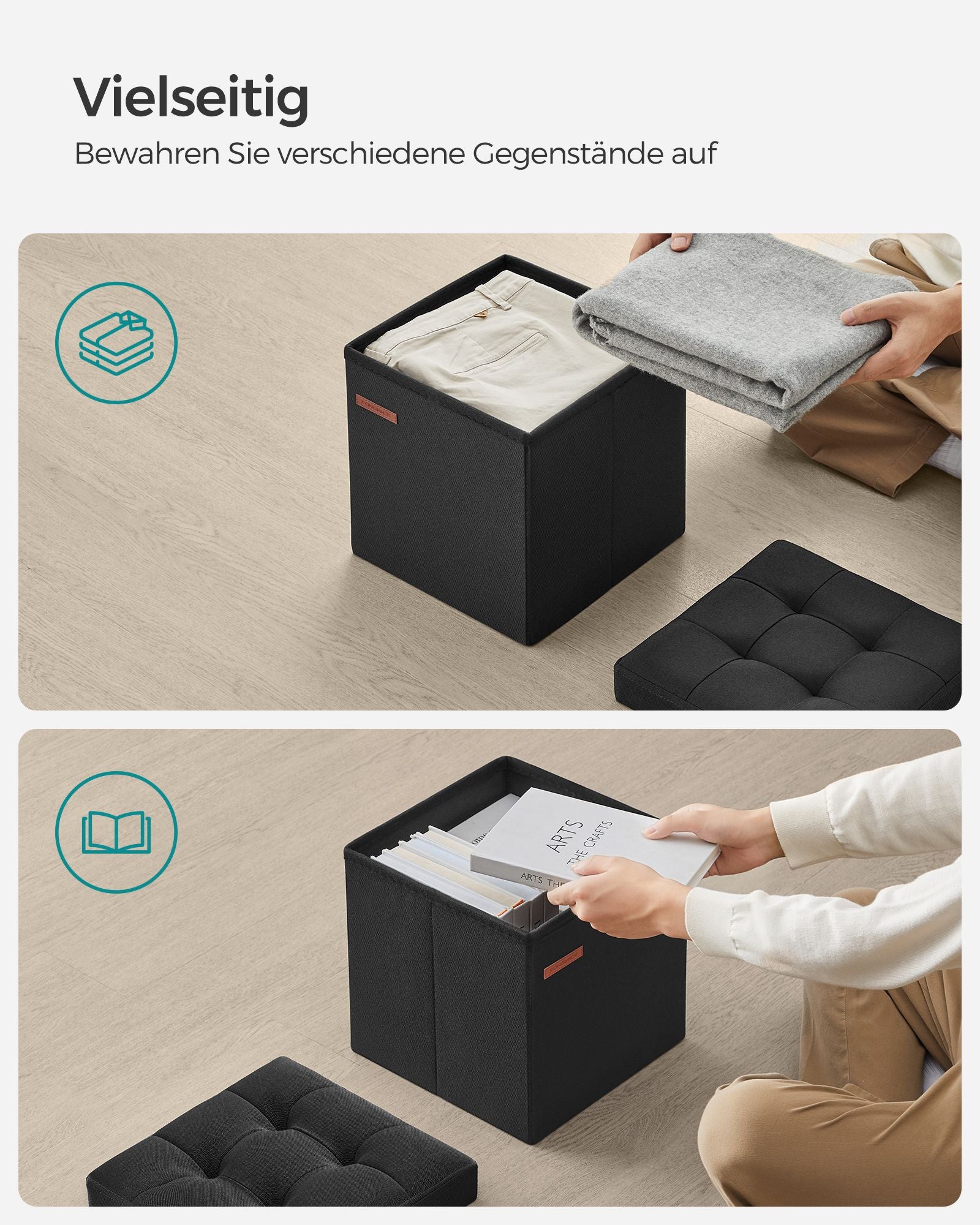 Sofa - 30 cm - mit Stauraum - Basic Black
