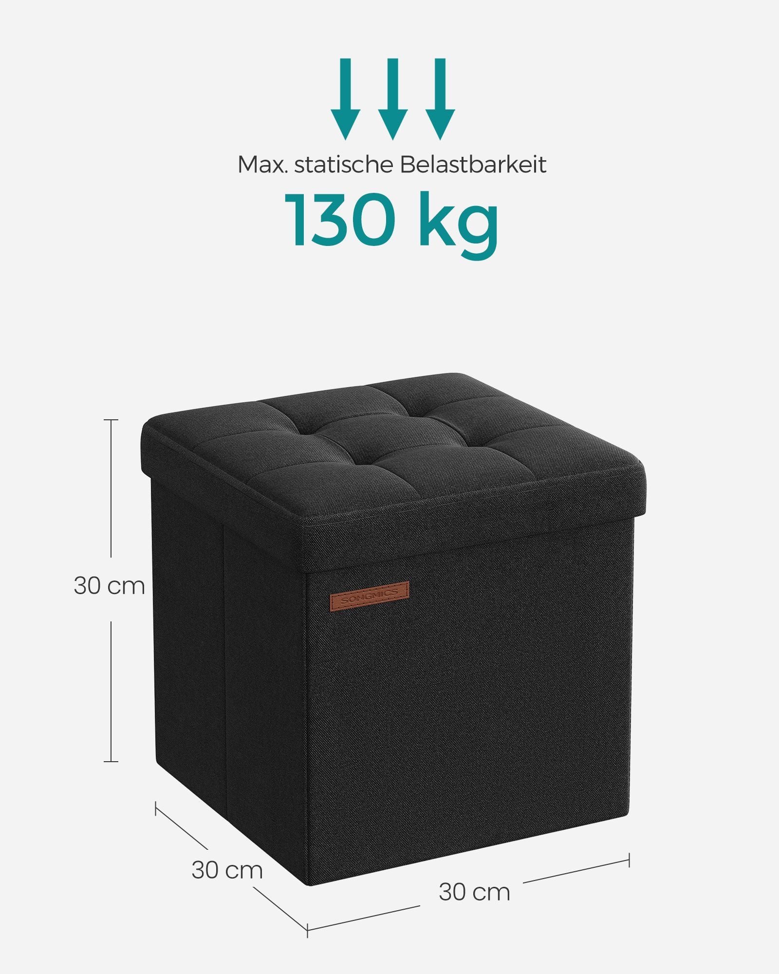 Sofa - 30 cm - mit Stauraum - Basic Black