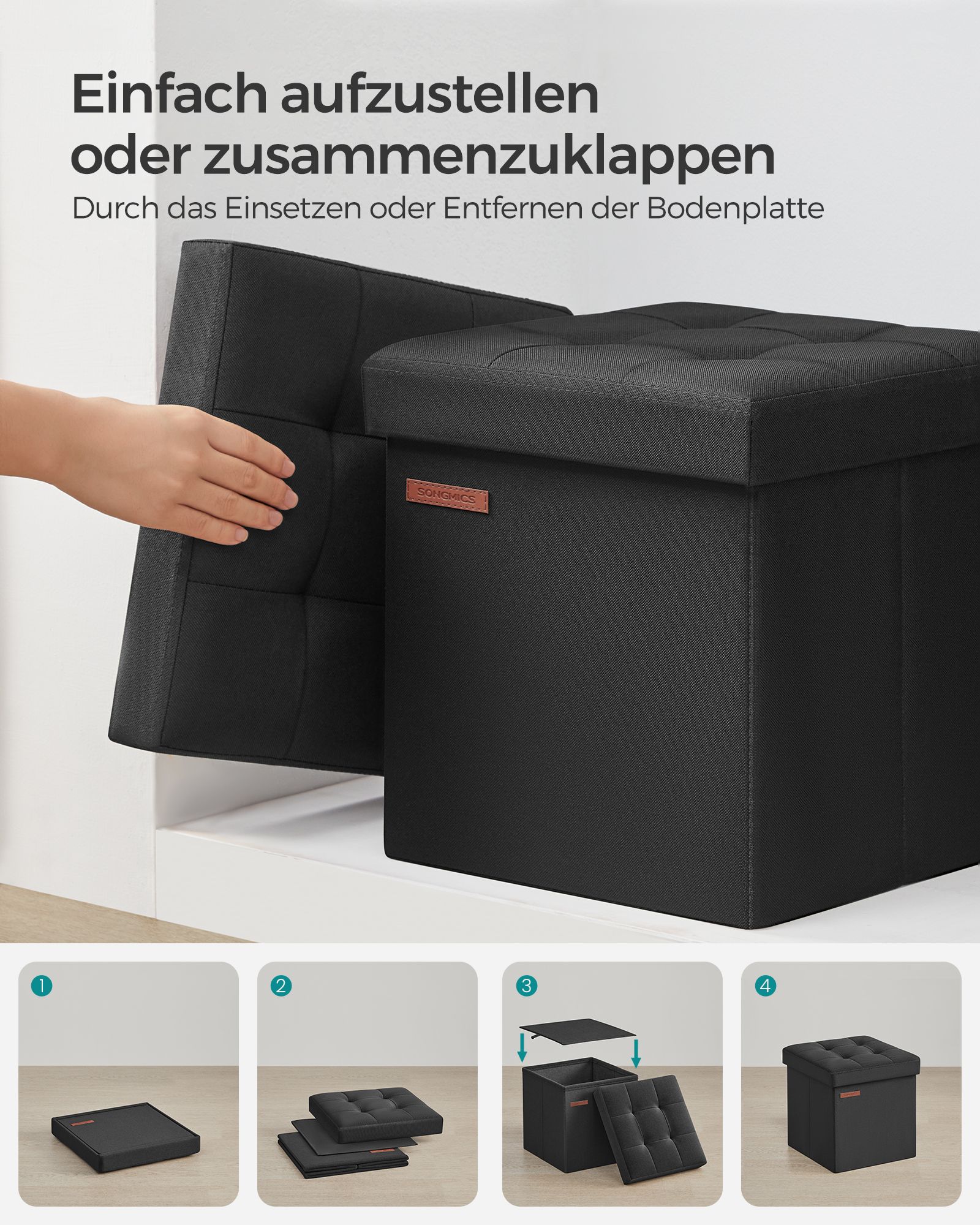 Sofa - 30 cm - mit Stauraum - Basic Black