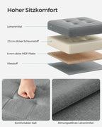 Sofa mit Stauraum - 30 cm - hellgrau
