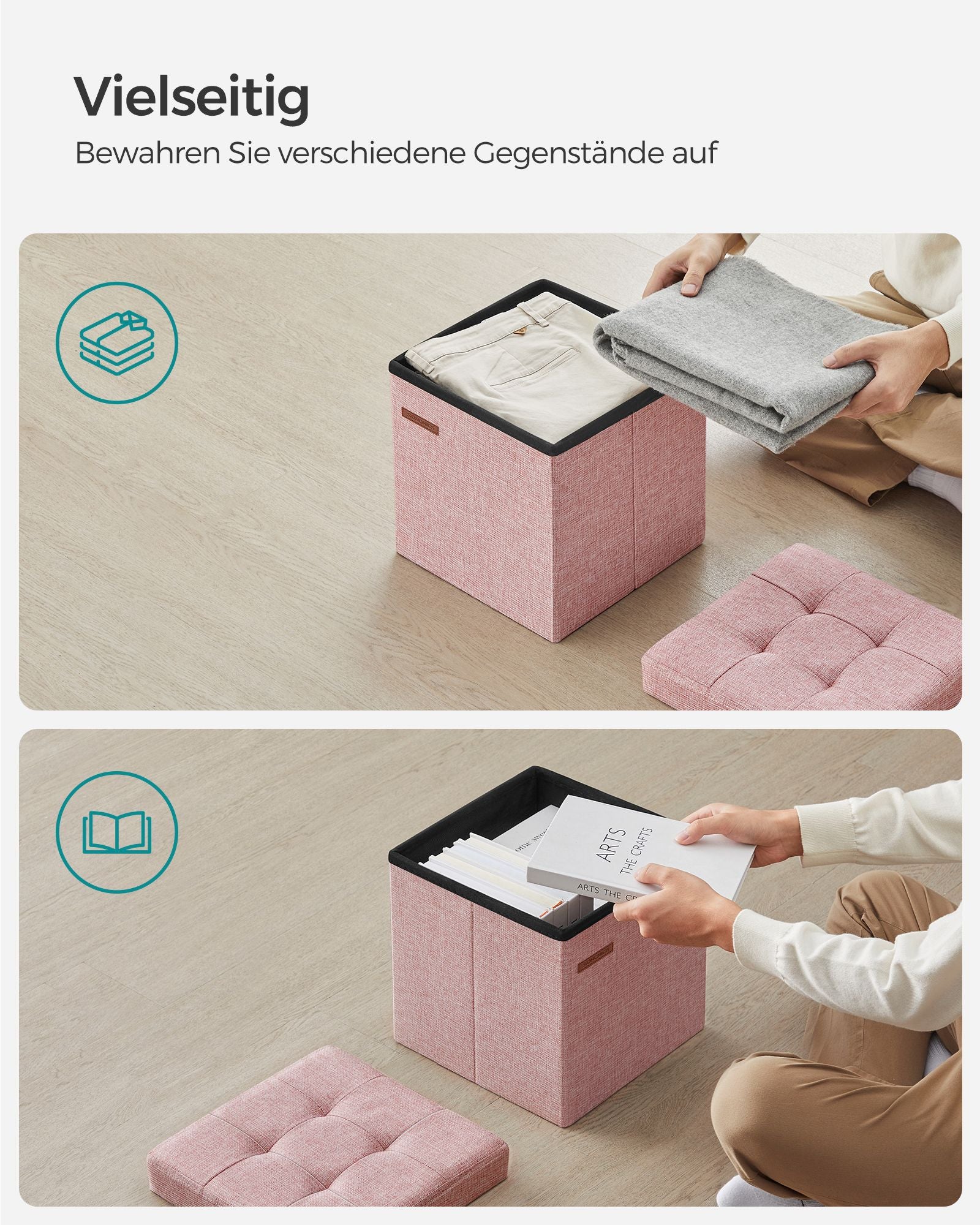 Sofa - 30 cm - mit Stauraum - Pastellrosa
