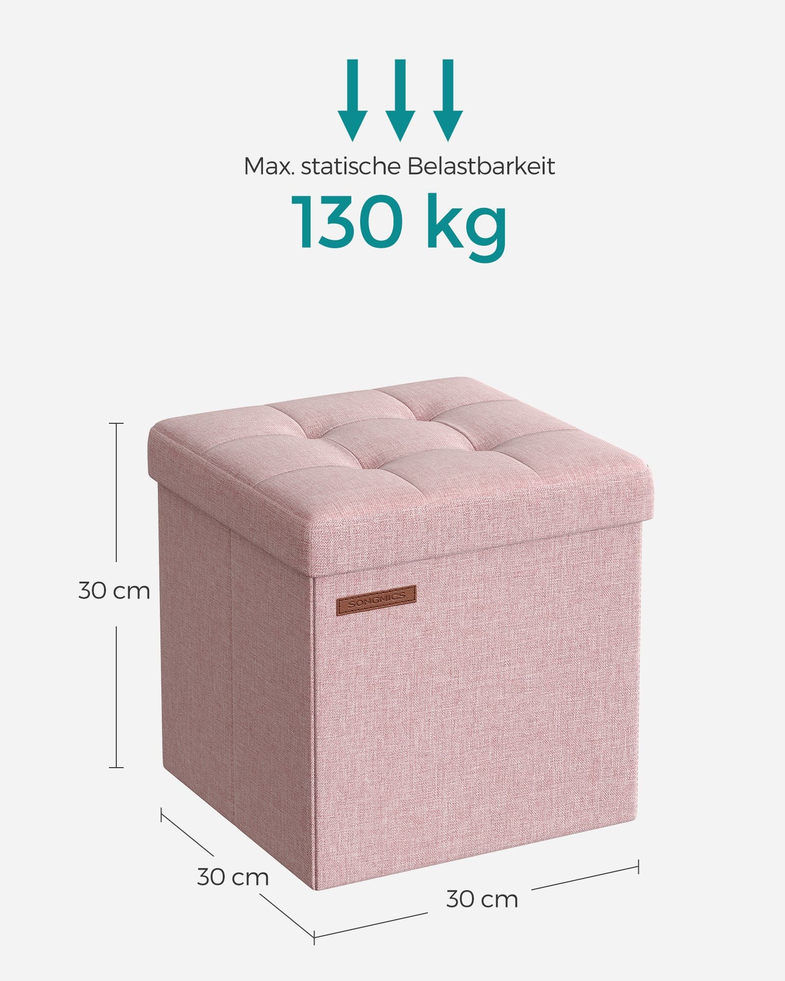 Sofa - 30 cm - mit Stauraum - Pastellrosa