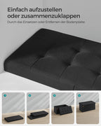 Bank - mit Speicherplatz - 38 × 76 × 38 cm - Tinte -Black