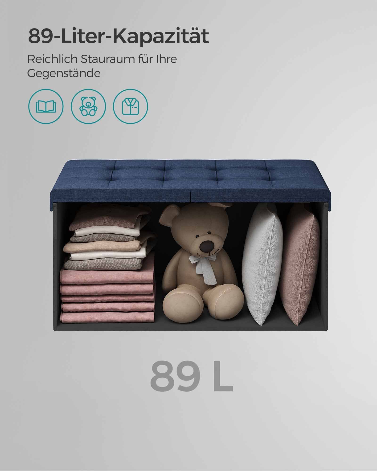 Sofa - mit Stauraum - 38 × 76 × 38 cm - Nachtblau