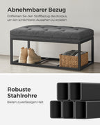 Stuhl - mit Speicherplatz - 40 × 76 × 40 cm - dunkelgrau