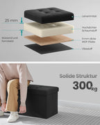 Sofa - mit Speicherplatz - 38 × 110 × 38 cm - Tintenschwarz
