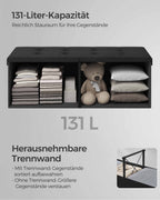 Sofa - mit Speicherplatz - 38 × 110 × 38 cm - Tintenschwarz