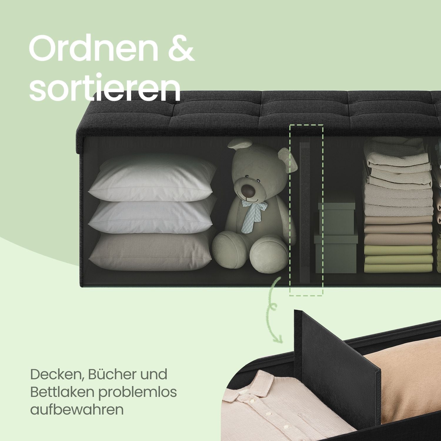 Sofa mit Stauraum - Sitzbox - faltbar - Mehrere Farben