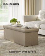Sofa - 110 cm - faltbar mit Speicherplatz - Leichtes Taupe