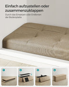 Sofa - 110 cm - faltbar mit Speicherplatz - Leichtes Taupe