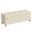 Opbergbank - 110 cm - Scharnierend Deksel - Linnenlook - Lichtbeige