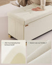 Opbergbank - 110 cm - Scharnierend Deksel - Linnenlook - Lichtbeige