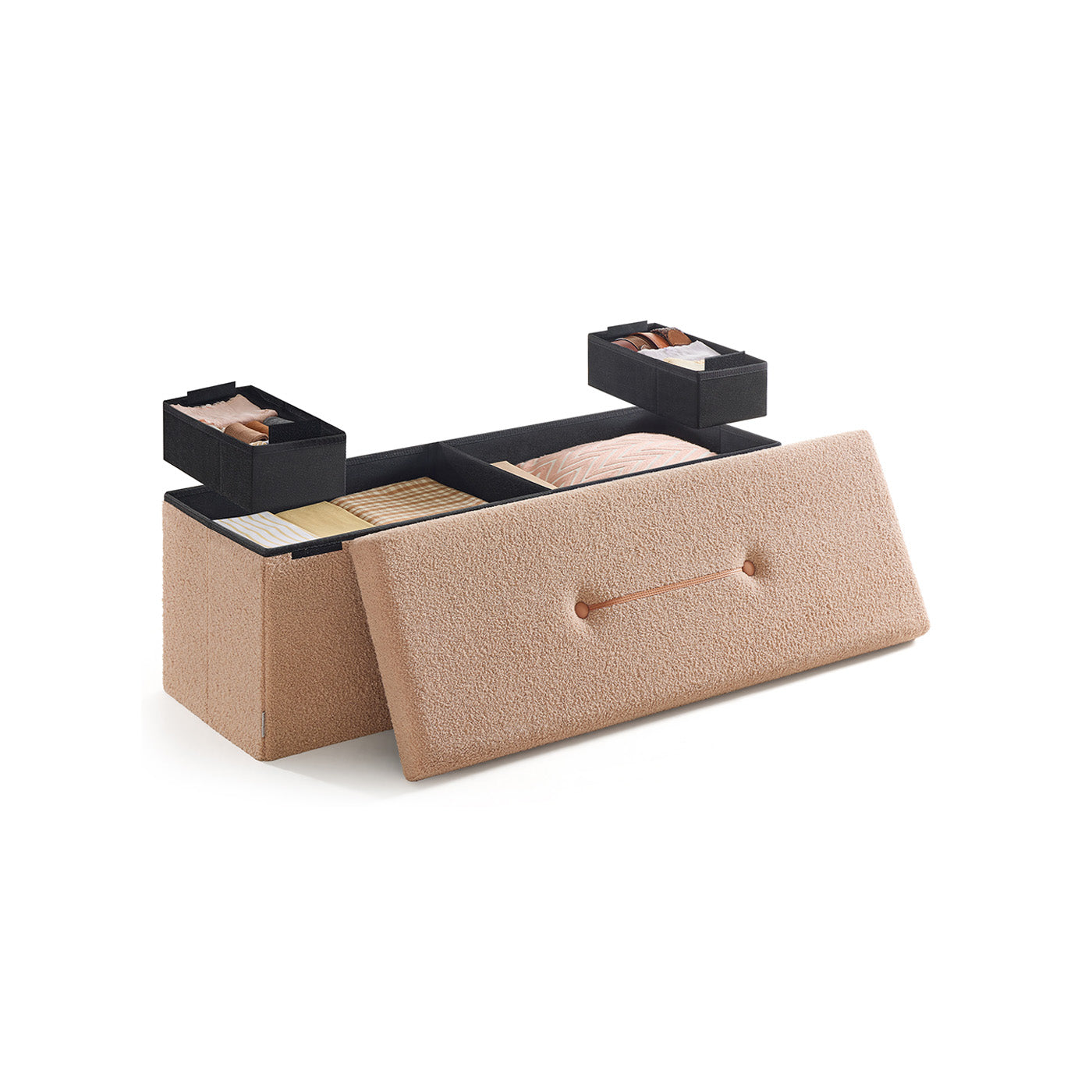 Stuhl mit Stauraum 38 x 110 x 38 cm Creme Weiß