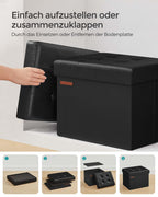 Faltbares Sofa mit Speicherplatz 41 cm Tinte -Black