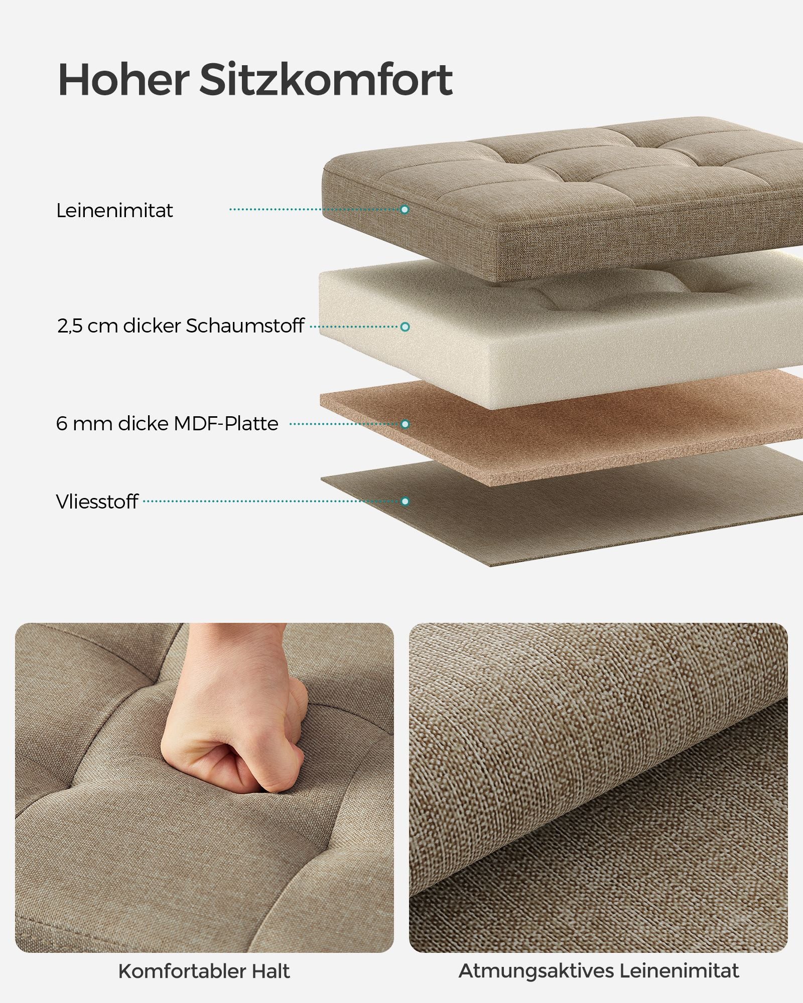 Bank - mit Speicherplatz - Leichtes Taupe