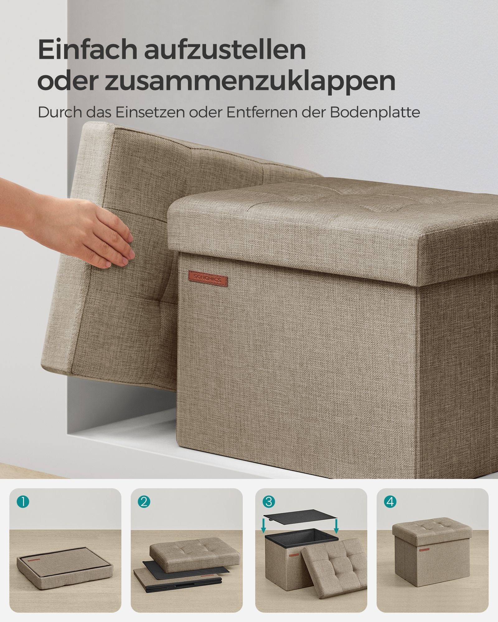 Bank - mit Speicherplatz - Leichtes Taupe