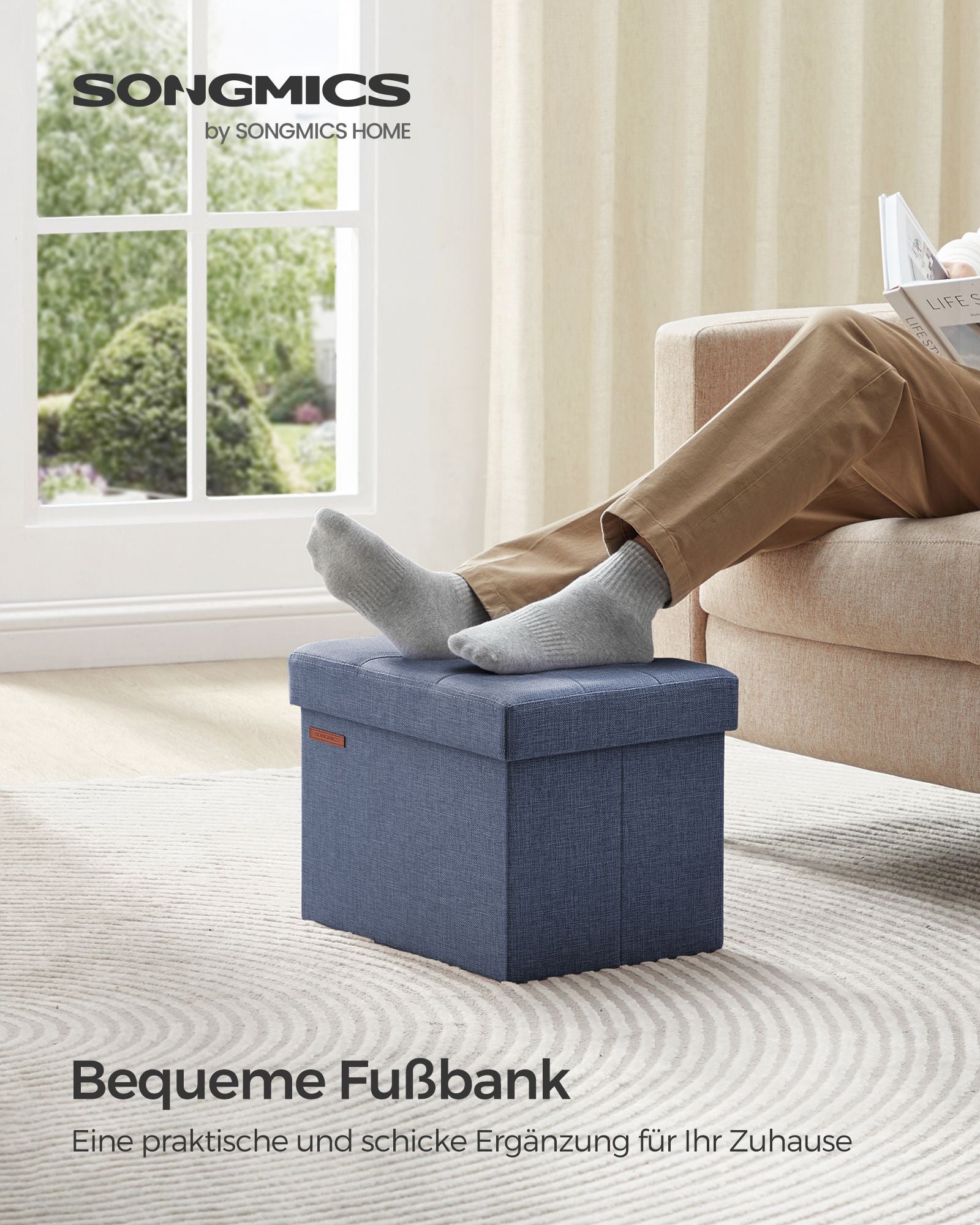 Sofa - mit Stauraum - helles Denimblau